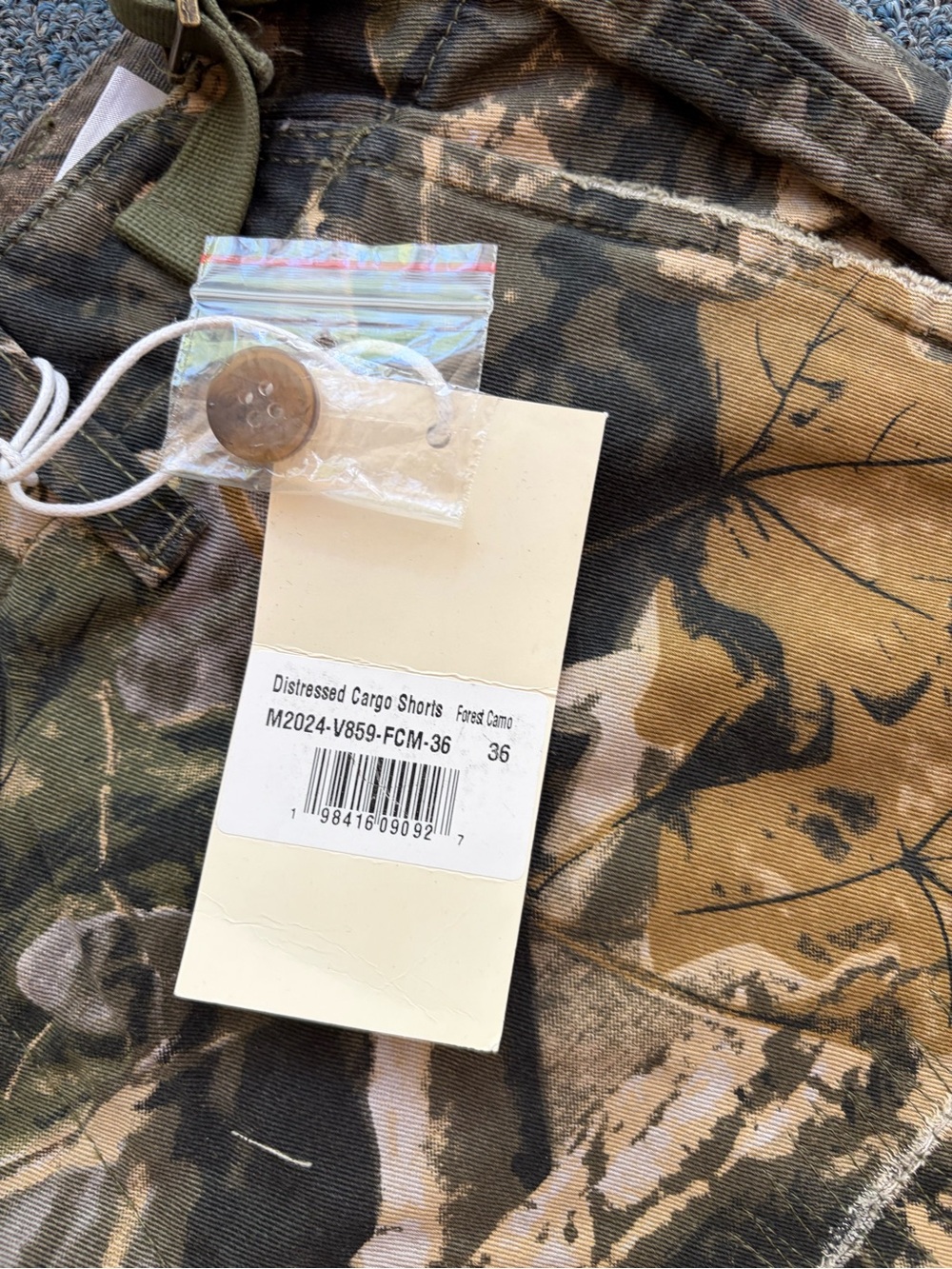 MNML Men's Camo Cargo Shorts in Green and Brown - Picture 2 of 5
